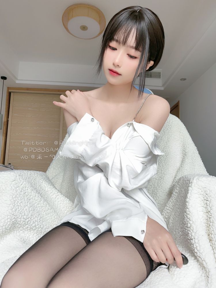 布丁大法 – 衬衫吊带黑丝 – 3037