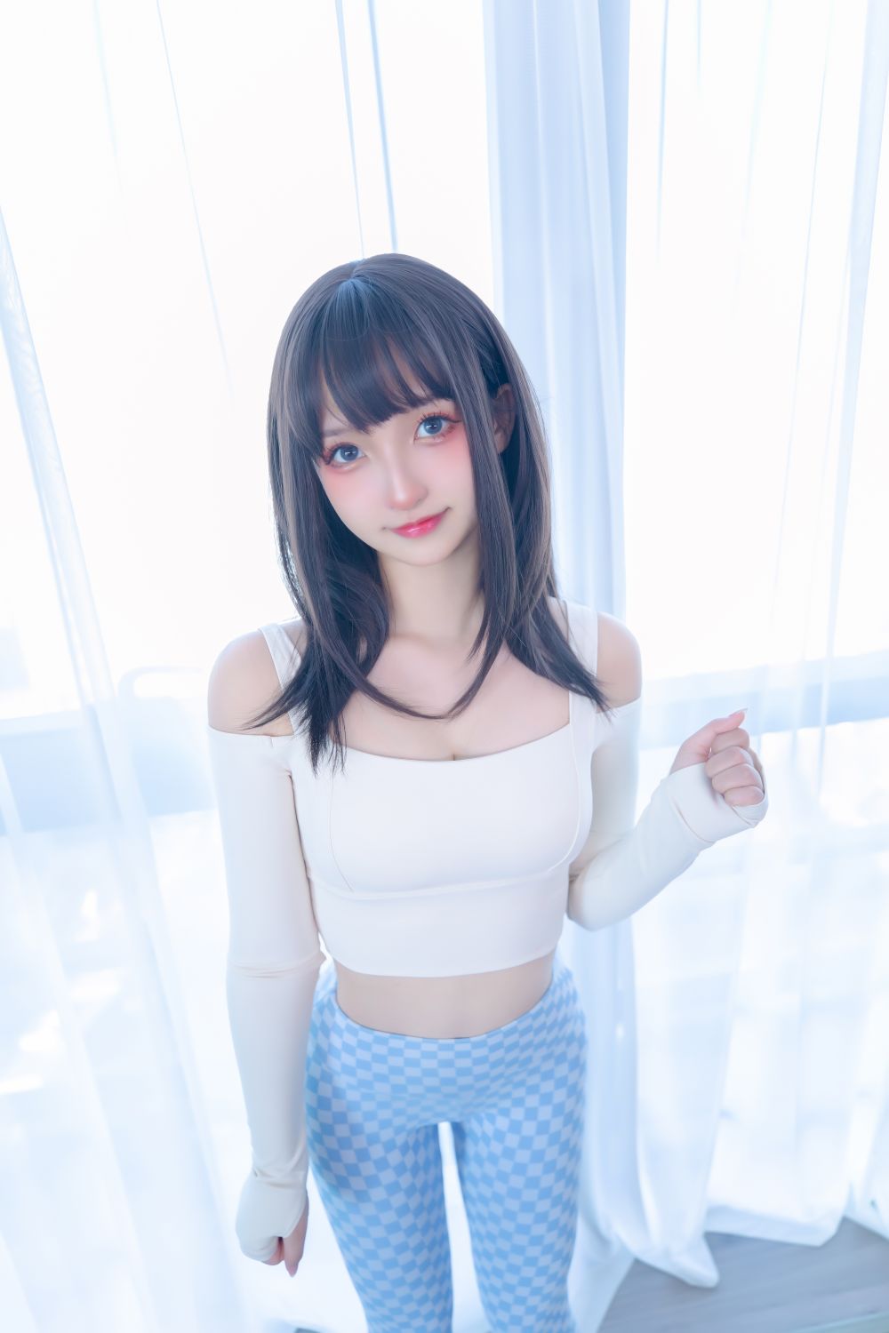 神楽坂真冬 – 蓝白格 – 2692