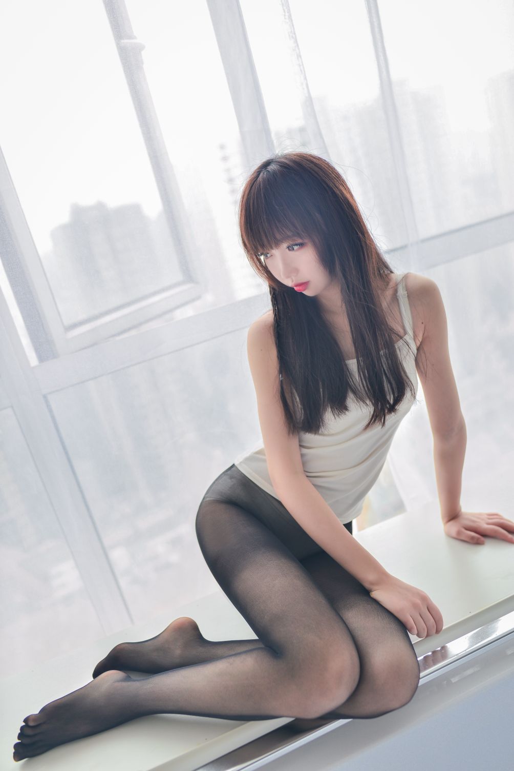 白色纯棉吊带 – 748